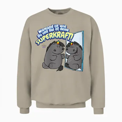 Pummeleinhorn - Grummeleinhorn Superkraft Unisex Sweatshirt - Sand