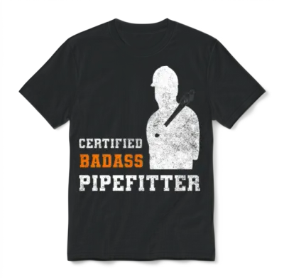 Funny Pipefitter Steamfitter Unisex T-Shirt - Black