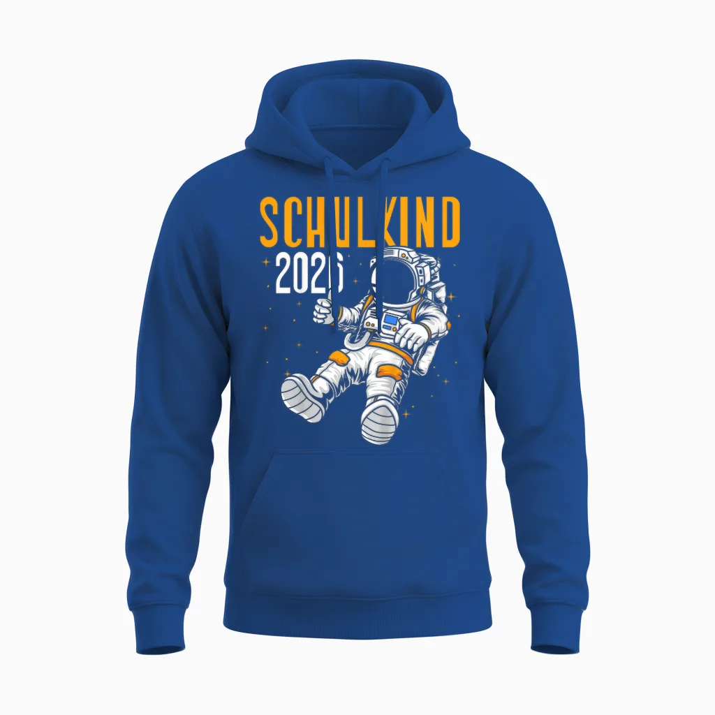 Schulkind 2026 Weltraum Planet Jungen Einschulung Astronaut Unisex Hoodie in Royal