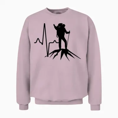 Hiking Heartbeat Unisex Sweatshirt - Light Pink