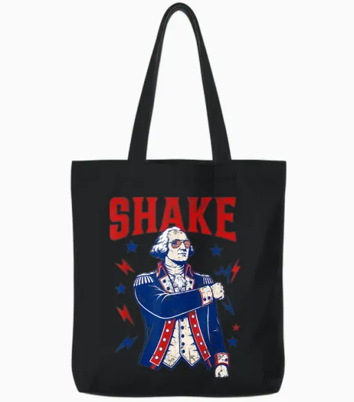 Funny Shake and Bake 4th of July Couple Matching Men Women Tote Bags in Black