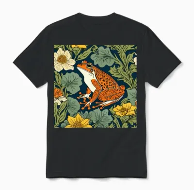 Frog William Morris Unisex T-Shirt - Black