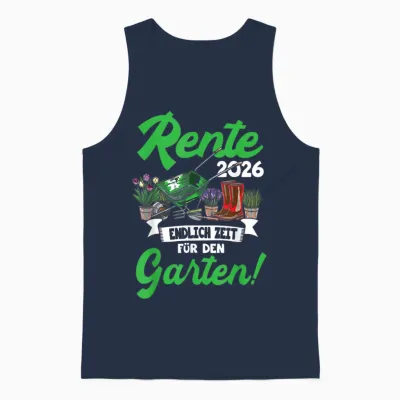 Rente 2026 Endlich Zeit Für Den Garten Funny Retirement Unisex Tank Top - Navy