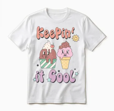 Keepin' It Cool Retro Summer Unisex T-Shirt - White