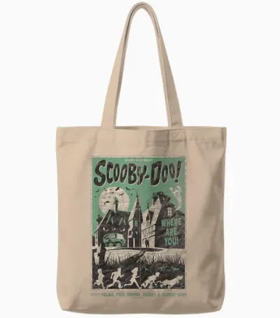 Scooby-Doo Mystery Incorporated Scary House Movie Tote Bags - Natural