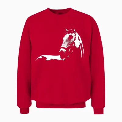 Horse Silhouette Horse Illustration Unisex Sweatshirt - Red
