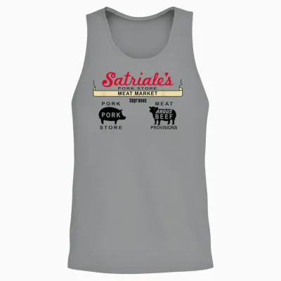 The Sopranos Satriale's Classic Meat Market Graphic Apparel Unisex Tank Top - Sport Grey