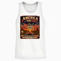 Vintage Usa 250 Us Highway 66 Road Anniversary for Women Unisex Tank Top in White - 2
