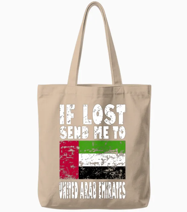 United Arab Emirates Flag Saying Tote Bags in Natural