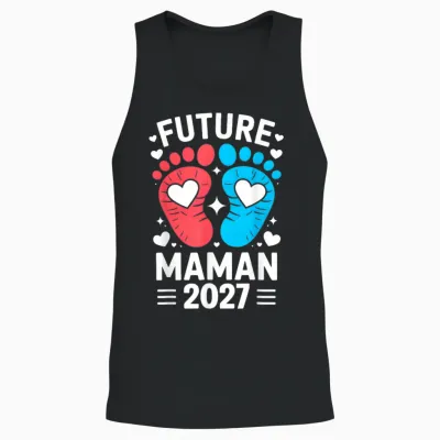 Femme Enceinte Future Maman 2027 Annonce Grossesse Original Unisex Tank Top - Black