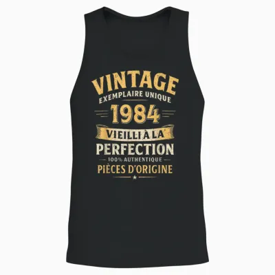 Cadeau Anniversaire 42 Ans Humour Vintage 1984 42 Ans Homme Unisex Tank Top - Black