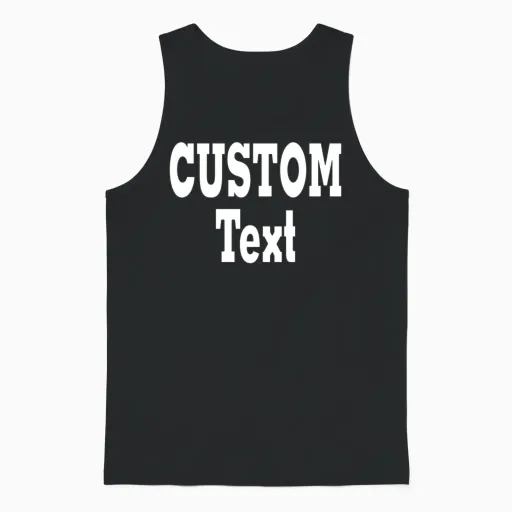 Custom Text Unisex Tank Top - Black