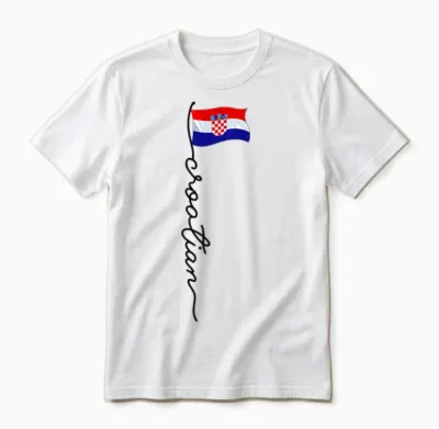 Croatia Signature Croatian T-Shirt, White, S Unisex T-Shirt - White