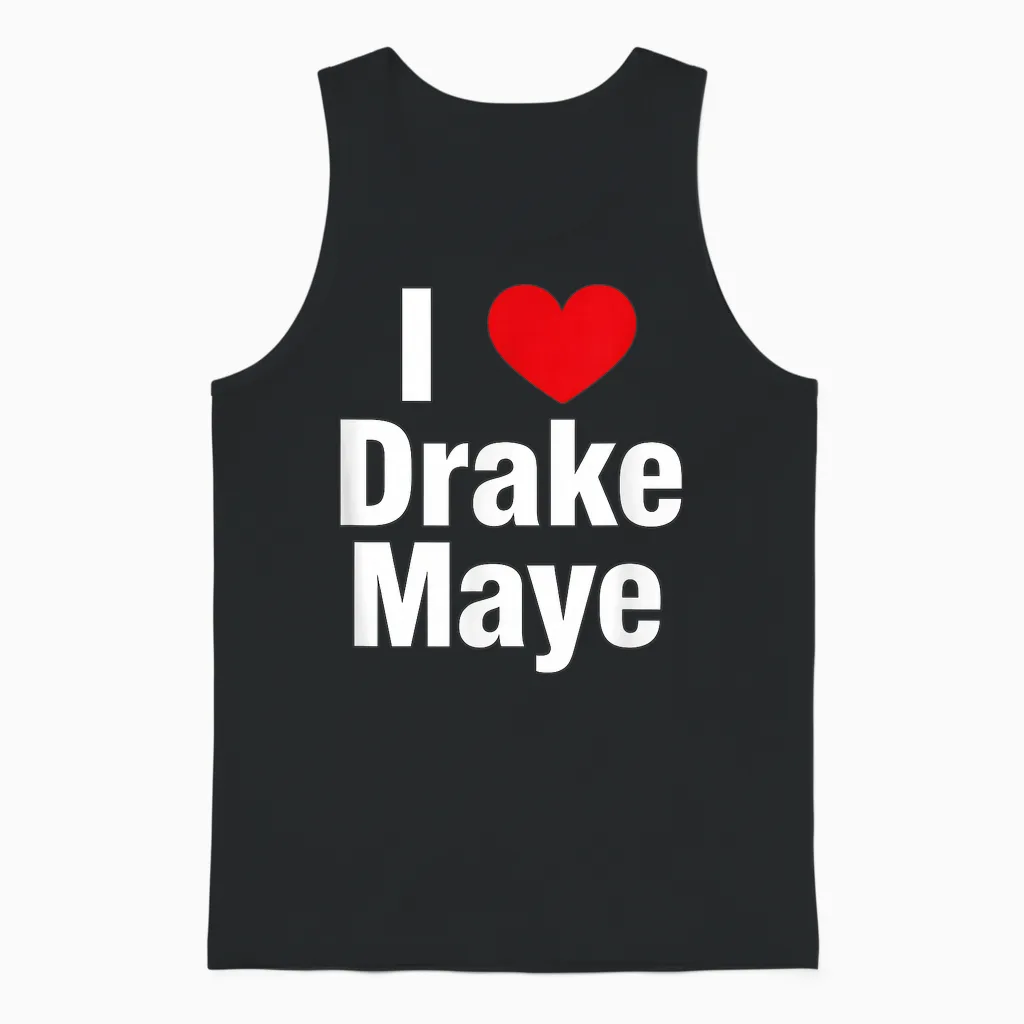 I Love Drake Fan Support Design β Bold Heart Graphic Unisex Tank Top in Black