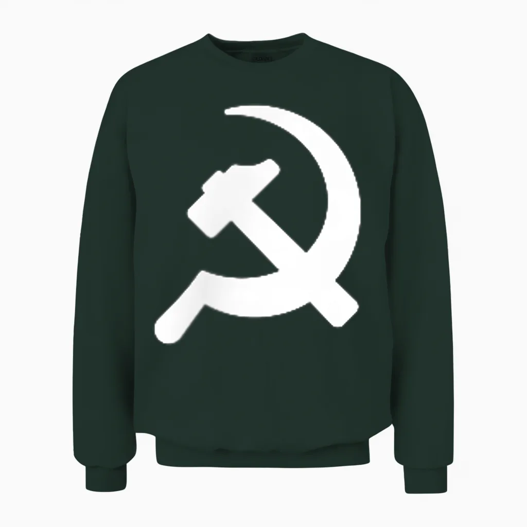 Hammer Sichel Minimalistische Grafik Kommunismus Sozialismus Unisex Sweatshirt in Forest