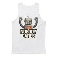 Quotes Nobody Cares — Cars & Muscle Gift Unisex Tank Top - White – 1
