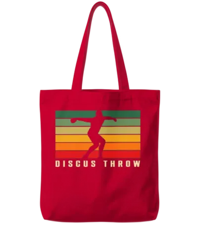 Discus Throw Retro Tote Bags - Red