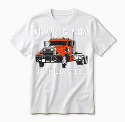 Hawk and Son Hauling Company Big Rig Pride 2 Side Unisex T-Shirt - White