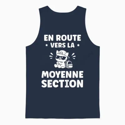 Enfant Humour Maternelle élève Rentrée Des Classes Moyenne Section Unisex Tank Top - Navy