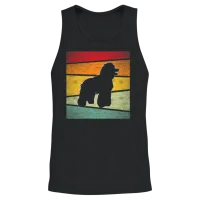 Poodle Retro Unisex Tank Top - Black – 2