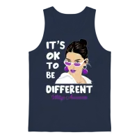 It's Ok to Be Different Vitiligo Awareness Unisex Tank Top - Navy – 1