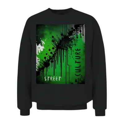 Street Culture Grunge Style Unisex Sweatshirt - Black