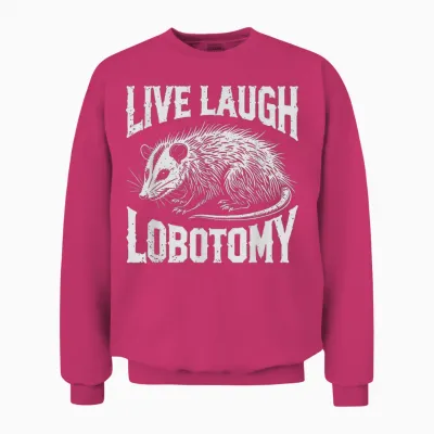 Opossum Live Love Lobotomy Possum Lobotomies Bin Cat T-Shirt, Black, S Unisex Sweatshirt - Heliconia