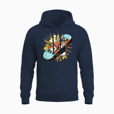 Skateboard Graffiti Skateboardfahren Unisex Hoodie - Navy