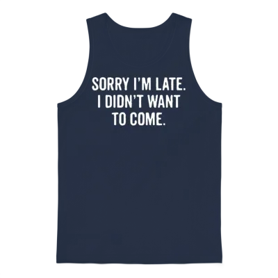 Funny Saying Delay Excuse Unisex Tank Top - Navy