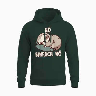 Nö Sloth Funny Cool Saying Lazy for Girls and Boys T-Shirt, Black Unisex Hoodie - Forest