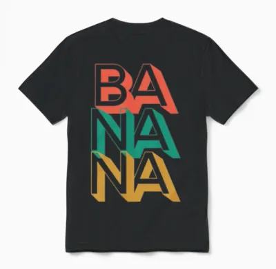 Retro Banana Unisex T-Shirt - Black