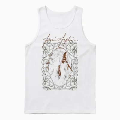 Photo Janis Joplin New Unisex Tank Top - White