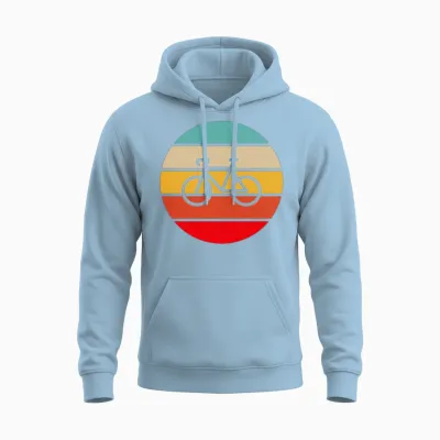 Bicycle Retro Unisex Hoodie - Light Blue