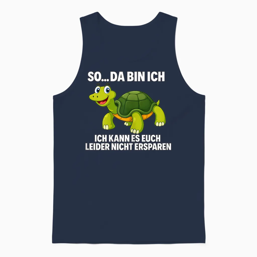 Schildkröte Spruch Lustig Sarkastisch Humor Tier Unisex Tank Top in Navy