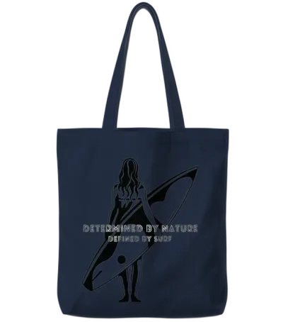 Retro Surfing Girl Tote Bags - Navy