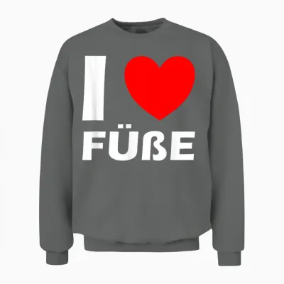 I Love Füße Ich Liebe Füße Unisex Sweatshirt - Graphite Heather