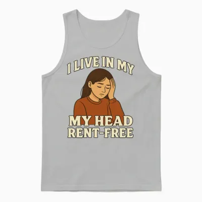 Head Rent-Free: Reflective Mood Unisex Tank Top - Ash
