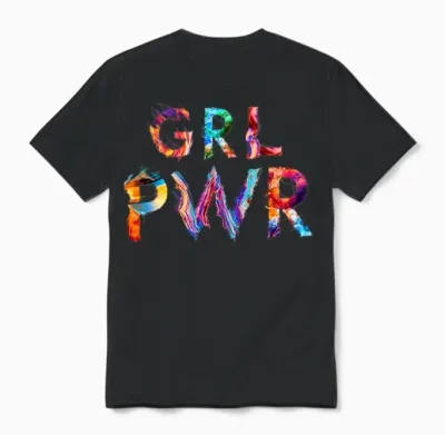 Girl Power Colorful Feminist for Women and Girls T-Shirt, Black, S Unisex T-Shirt - Black