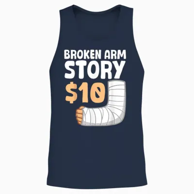 Cool Broken Arm Design for Men Women Kids Elbow Broken Arm Unisex Tank Top - Navy