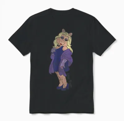 Kinder the Muppets Miss Piggy Classic Unisex T-Shirt - Black