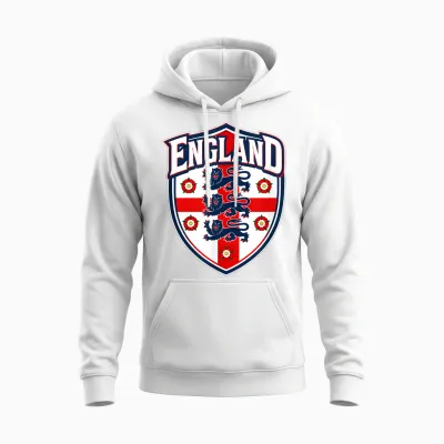 England Flag Shirts for Men Women Kids Patriotic England Unisex Hoodie - White