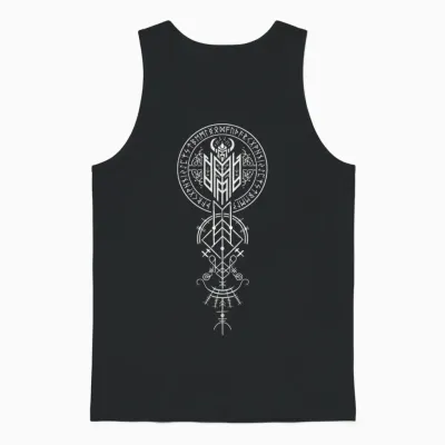 Walhalla Odin Helm Runen Nordischer Kompass Wikinger Unisex Tank Top - Black