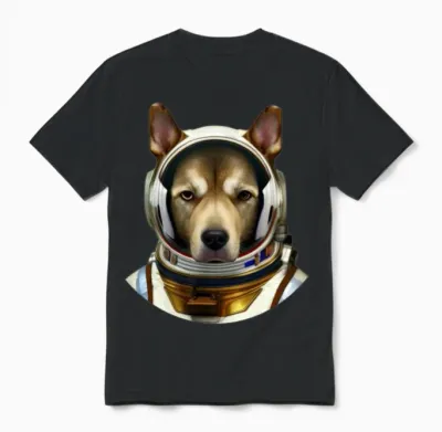 Astronauts Mission Dog Unisex T-Shirt - Black