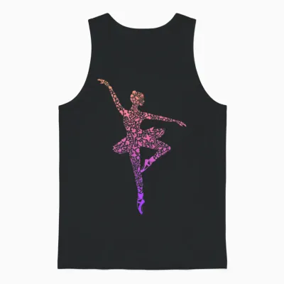 Ballerina Balletttänzerin Damen Ballett Mädchen T-Shirt Schwarz Kurzarm Klassisch Passform S Unisex Tank Top - Black