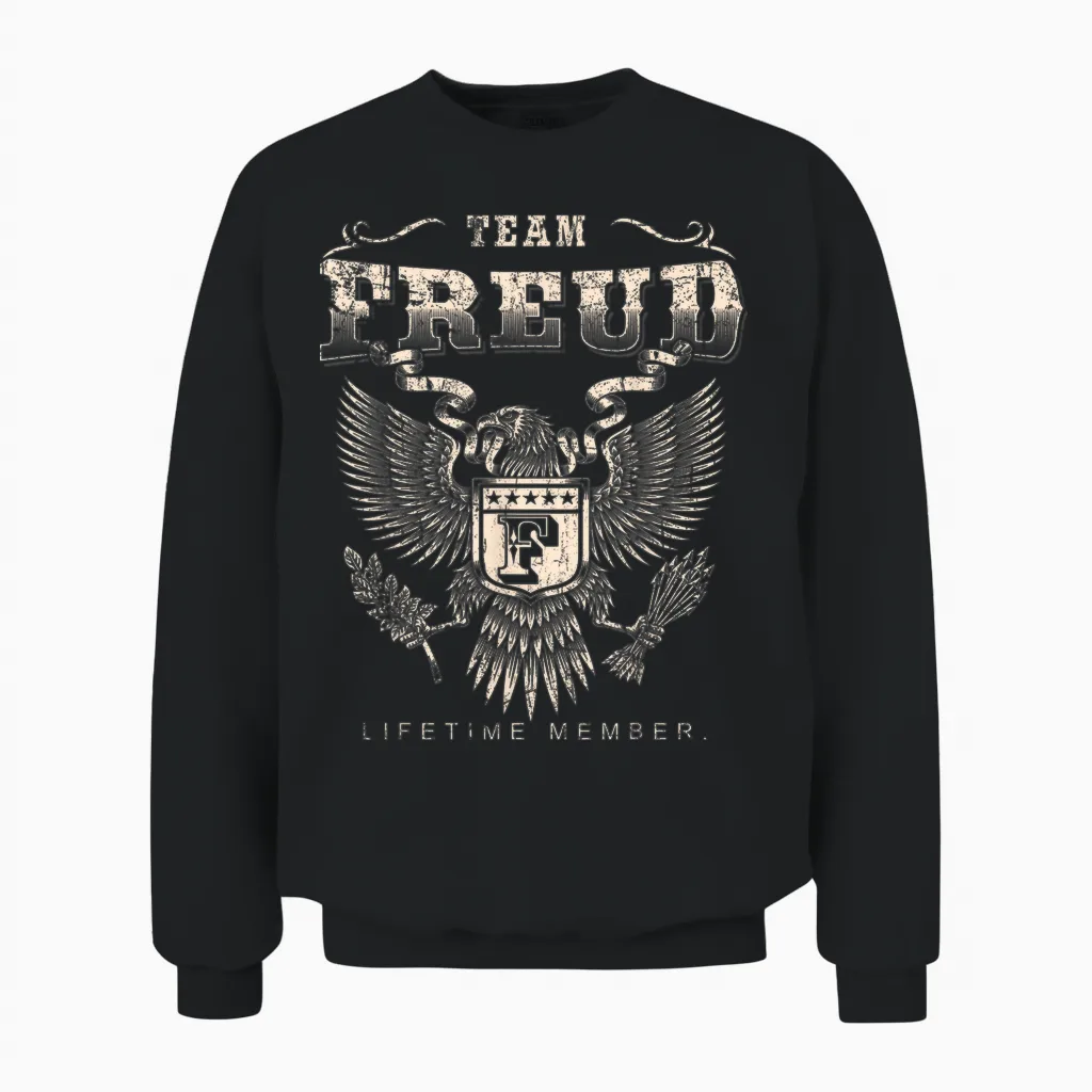 Membre à Vie De L'équipe Freud - Freud Name Unisex Sweatshirt in Black