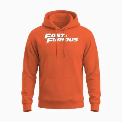 Fast and Furious Classic Logo White Unisex Hoodie - Orange