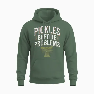 Pickle Lovers Humor Dill-Ightful Jokes Funny Food Unisex Hoodie - Military Green