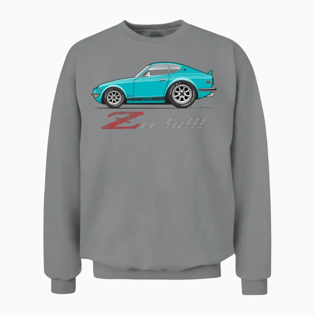 Zee Ya Light Blue Unisex Sweatshirt in Sport Grey
