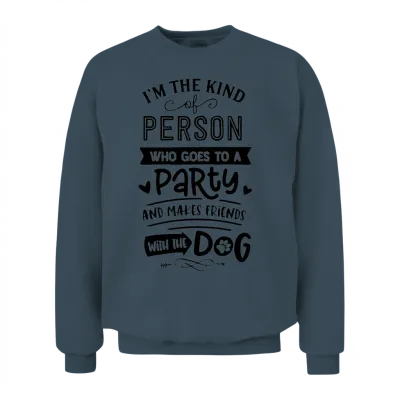 Go to a Party and Make Friends with the Dog Unisex Sweatshirt - Dark Heather