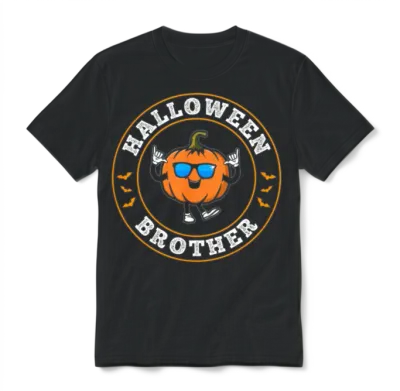 Halloween Brother Pumpkin Halloween Brother Hallow Unisex T-Shirt - Black